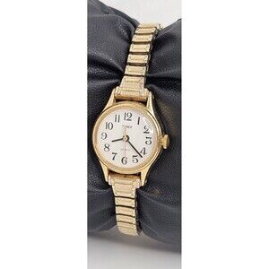 Vtg Women's TIMEX Easy Reader Style Gold Tone Speidel Expansion Band Watch 21mm